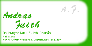 andras fuith business card